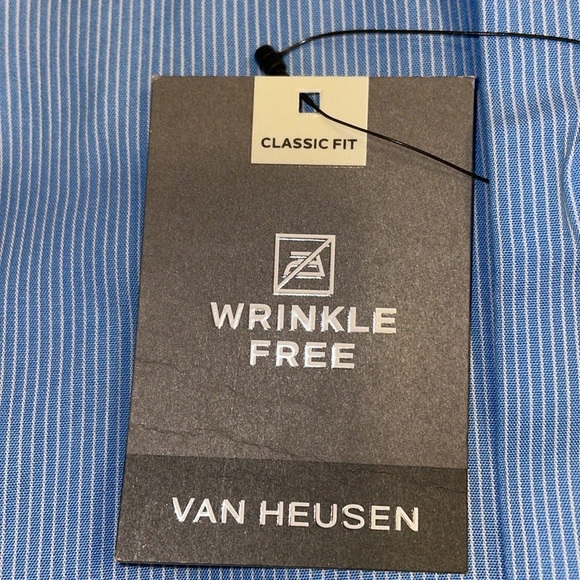 NWT Van Heusen Long Sleeve Button Down Shirt. Pin Stripe. Size Large.  16-16.5 - Picture 10 of 11